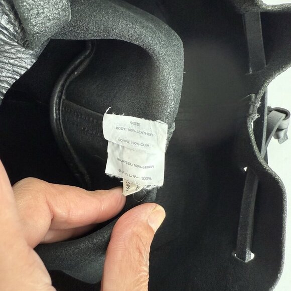 MADEWELL The Drawstring Transport Tote Saddle Bag Purse Black Leather Women's - Picture 13 of 16